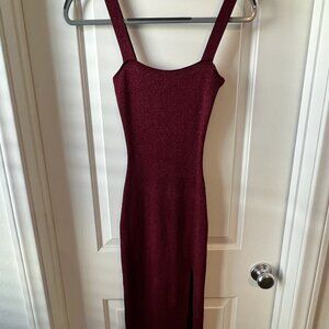 Superdown Metallic Maroon Dress XS
